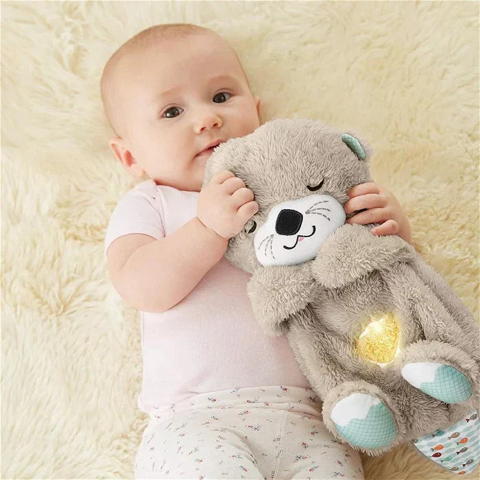 Ademende Otter Teddy - Rustgevende, lichtgevende muzikale teddybeer knuffel voor baby's-Boetiek Moda