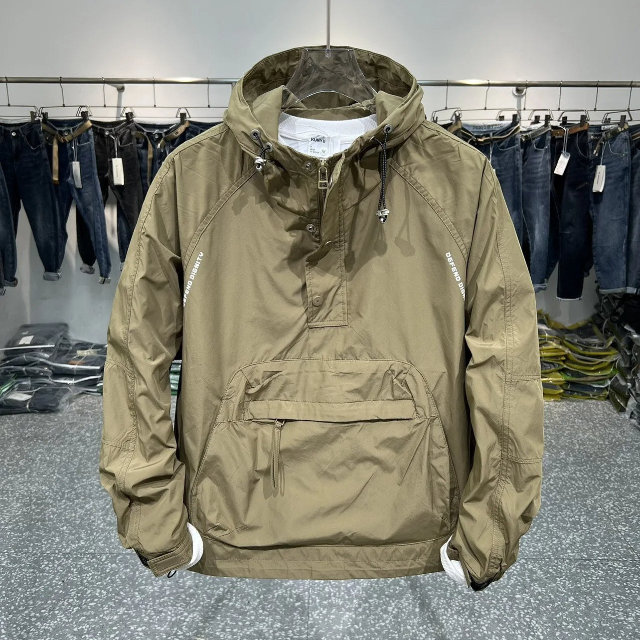 Anorak - Lichtgewicht windjack met halve rits en zak-Boetiek Moda