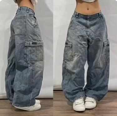 Baggy Jeans | Losse Maat | Wijde Pijpen | Cargo Jeans | Dames Jeans-Boetiek Moda