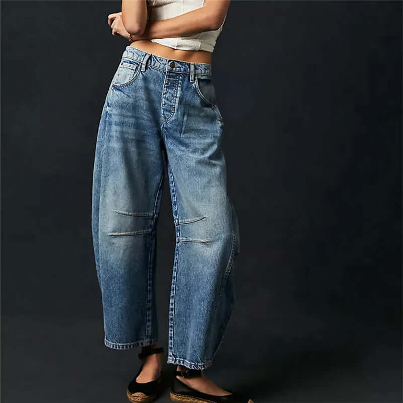Baggy Jeans | Losse Pasvorm | Normale Taille | Utility Jeans | Damesjeans-Boetiek Moda