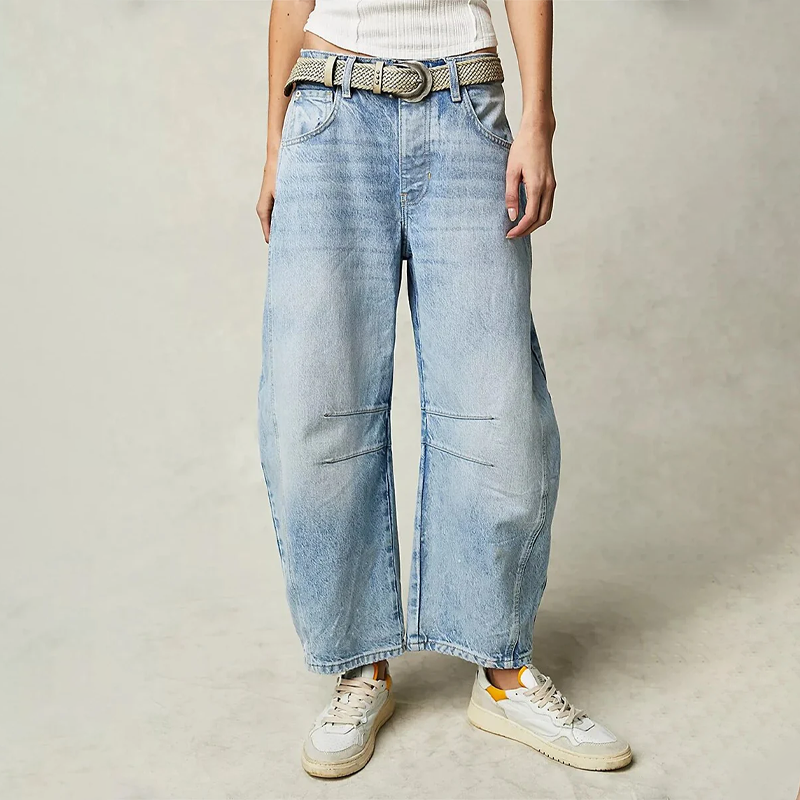 Baggy jeans - Lage taille - Losse pasvorm - Lage jeans - Dames Jeans-Boetiek Moda