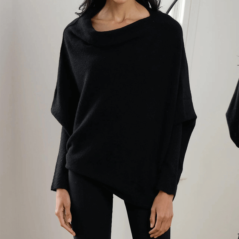 Batwing-trui | Losse pasvorm | Eenschouder | Gebreide trui | Dameskleding-Boetiek Moda