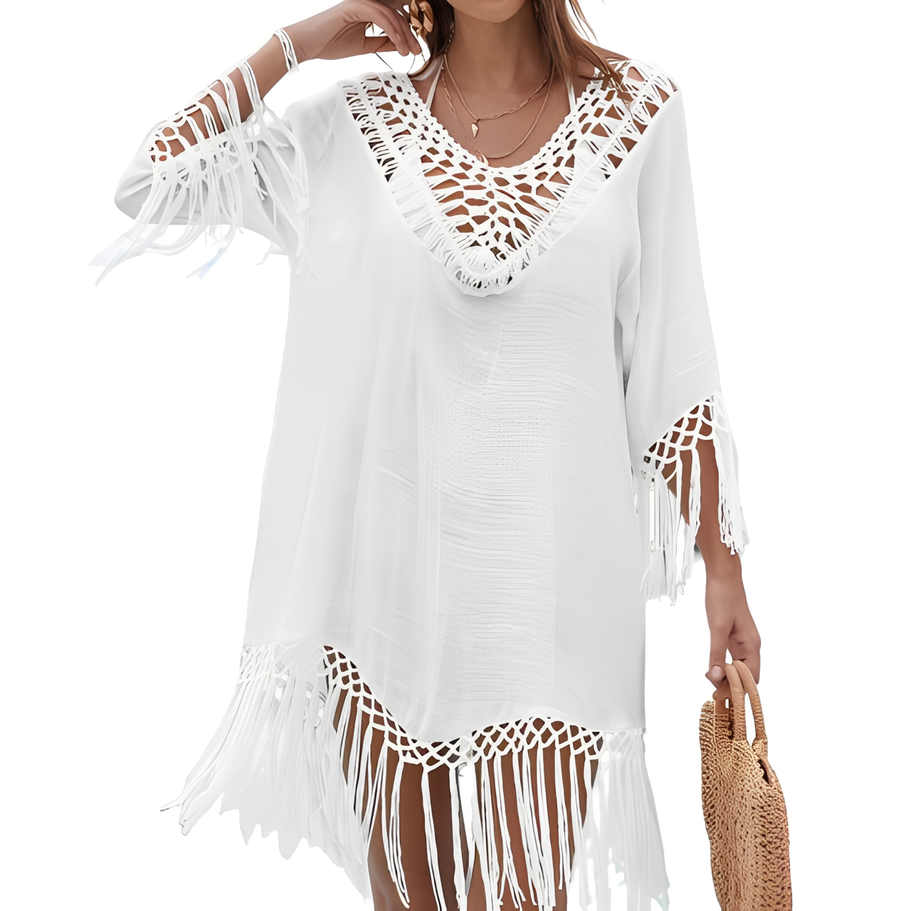 Beach Cover-Up | Boho | Gehaakt | Zwempakgewaad | Overtrekjurk-Boetiek Moda