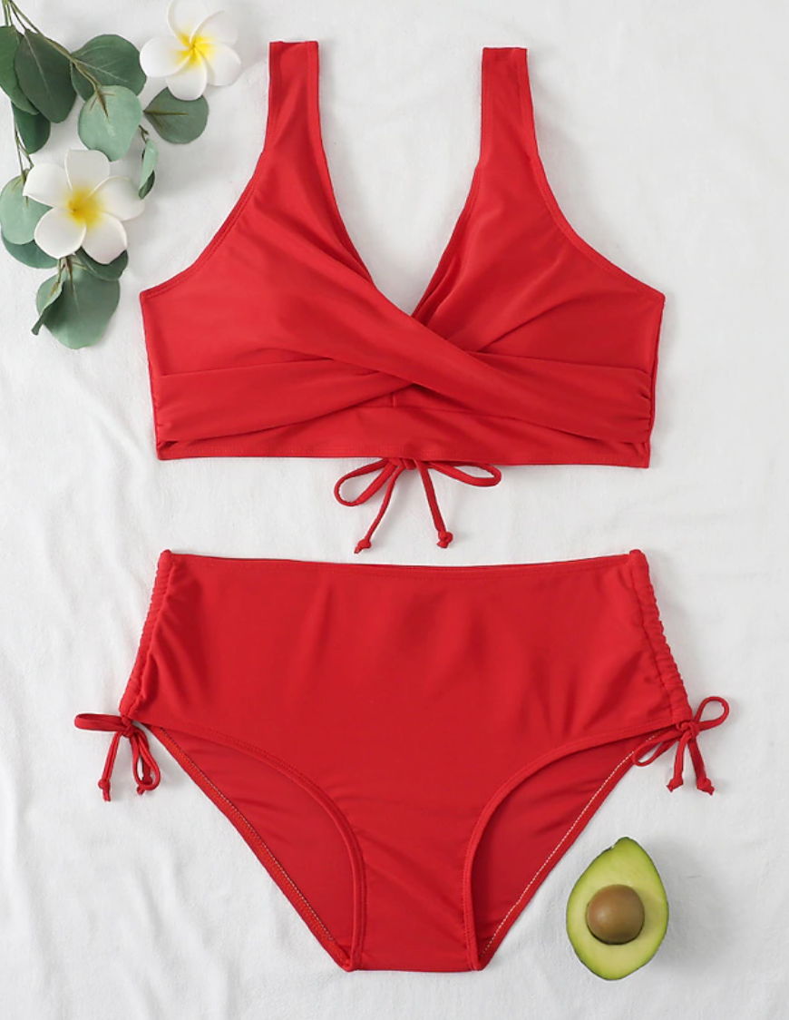Bikiniset - Breed bandje Push-Up Bikini met hoge taille Strandkleding Set-Boetiek Moda