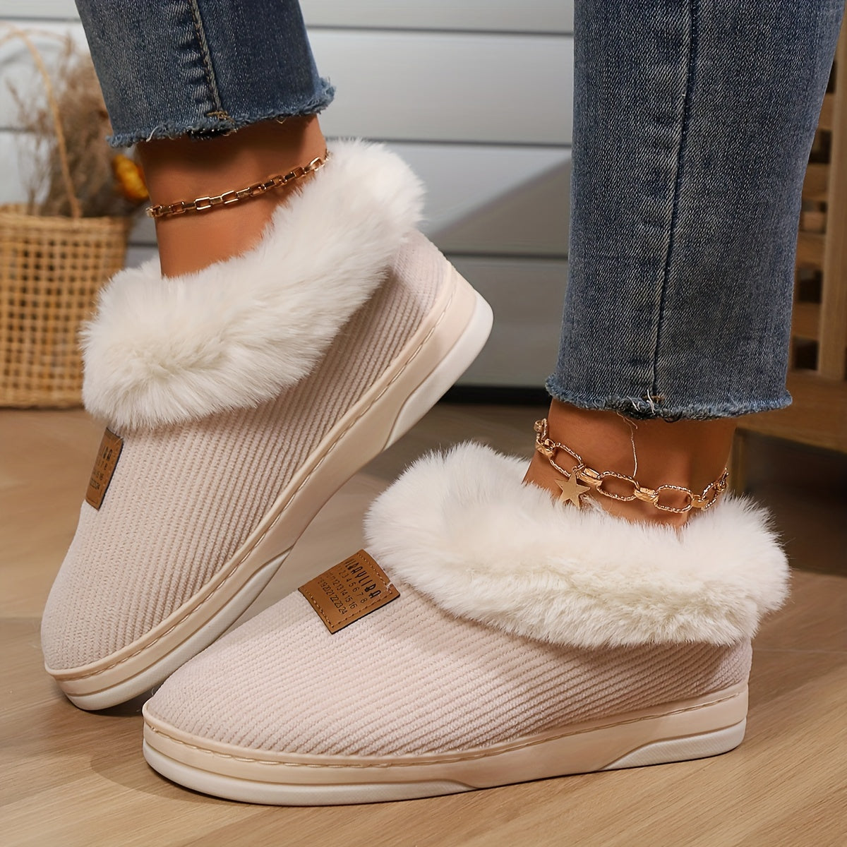 Binnenslippers - Warme, harige huisslippers voor dames voor de winter-Boetiek Moda