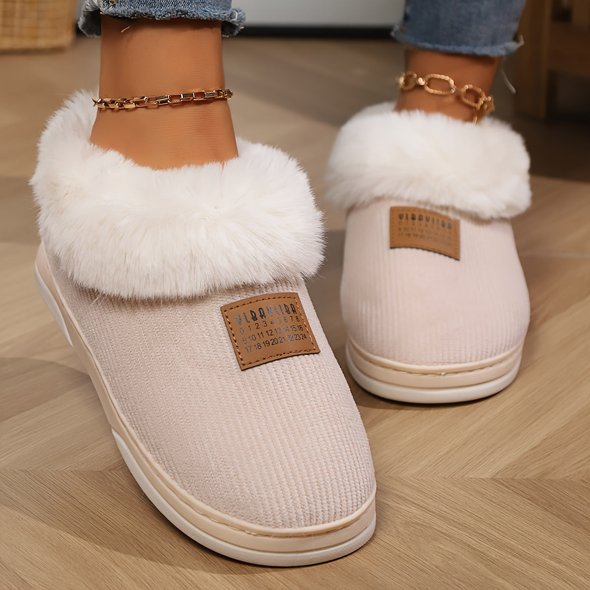 Binnenslippers - Warme, harige huisslippers voor dames voor de winter-Boetiek Moda