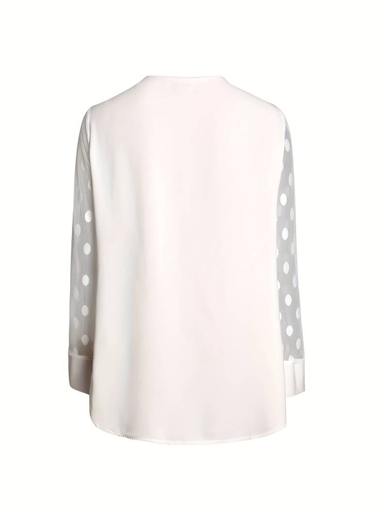 Blouse - Sheer Sleeve - Loose Fit - Lange Mouw Tops - Dameskleding-Boetiek Moda