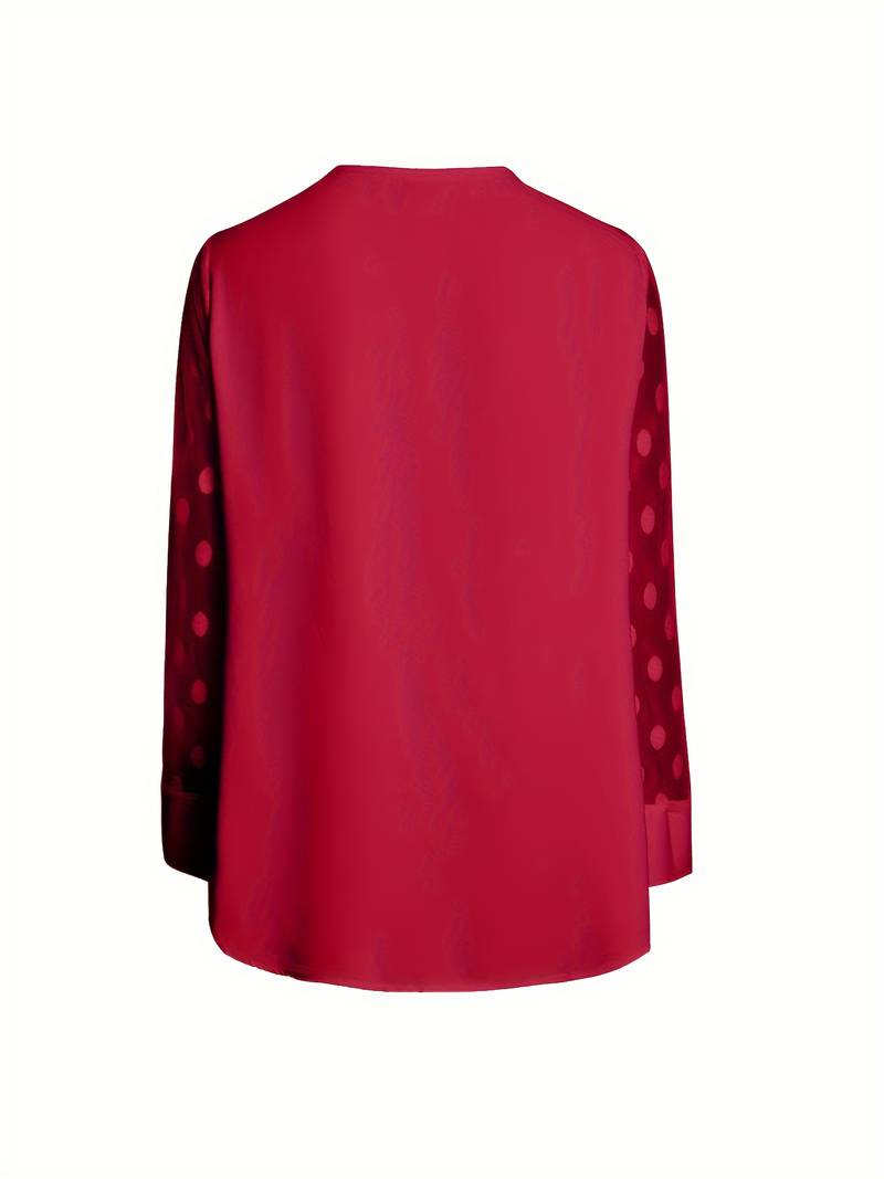 Blouse - Sheer Sleeve - Loose Fit - Lange Mouw Tops - Dameskleding-Boetiek Moda