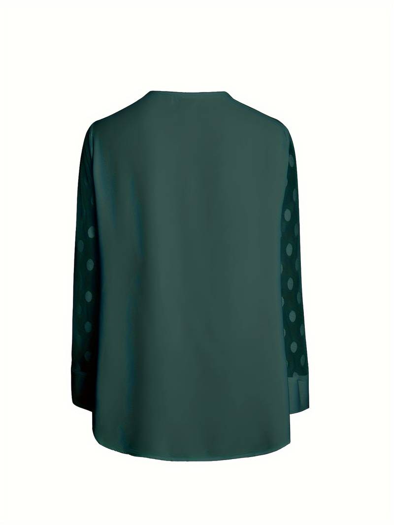 Blouse - Sheer Sleeve - Loose Fit - Lange Mouw Tops - Dameskleding-Boetiek Moda