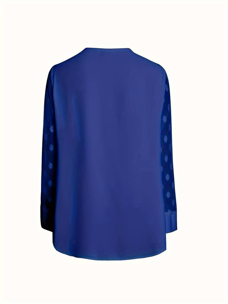 Blouse - Sheer Sleeve - Loose Fit - Lange Mouw Tops - Dameskleding-Boetiek Moda