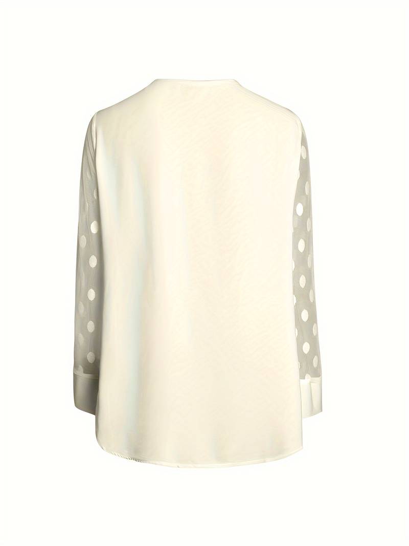 Blouse - Sheer Sleeve - Loose Fit - Lange Mouw Tops - Dameskleding-Boetiek Moda