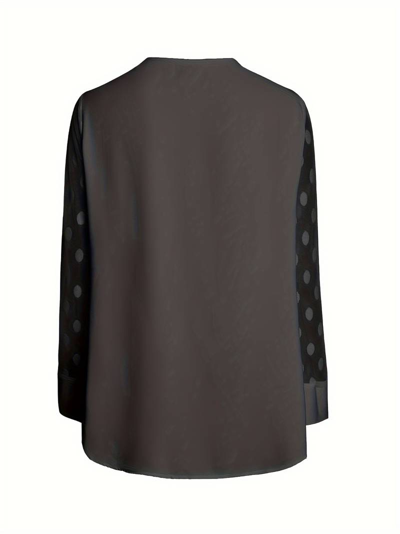 Blouse - Sheer Sleeve - Loose Fit - Lange Mouw Tops - Dameskleding-Boetiek Moda