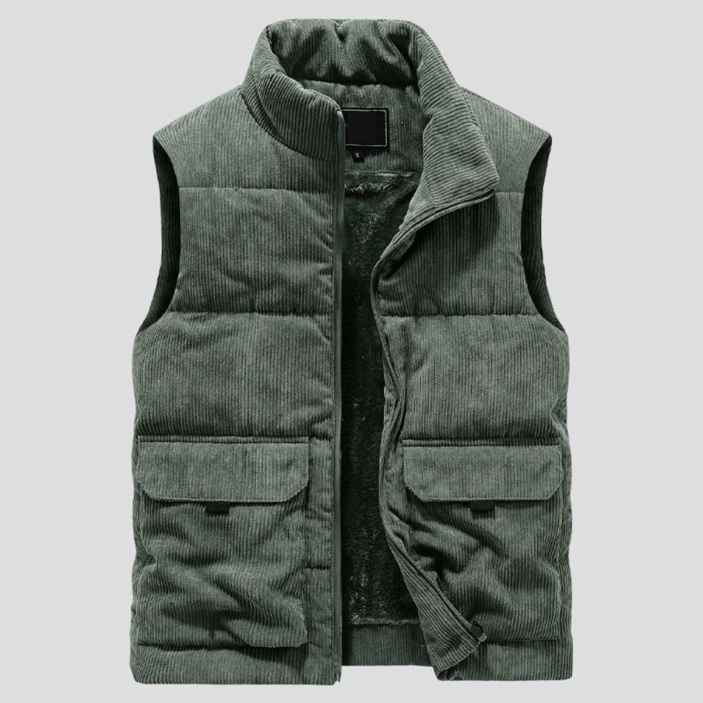 Bodywarmer | Corduroy | Gewatteerd | Puffer Vest | Herenvest-Boetiek Moda
