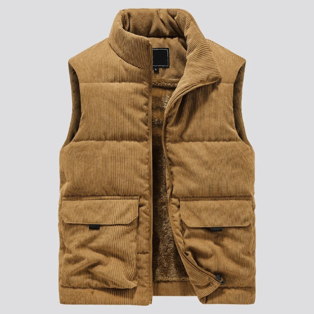 Bodywarmer | Corduroy | Gewatteerd | Puffer Vest | Herenvest-Boetiek Moda