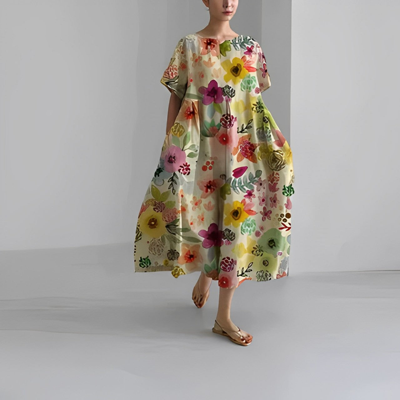 Boho Jurk | Oversized | Los model | Bloemen Jurk | Zomer Jurk-Boetiek Moda