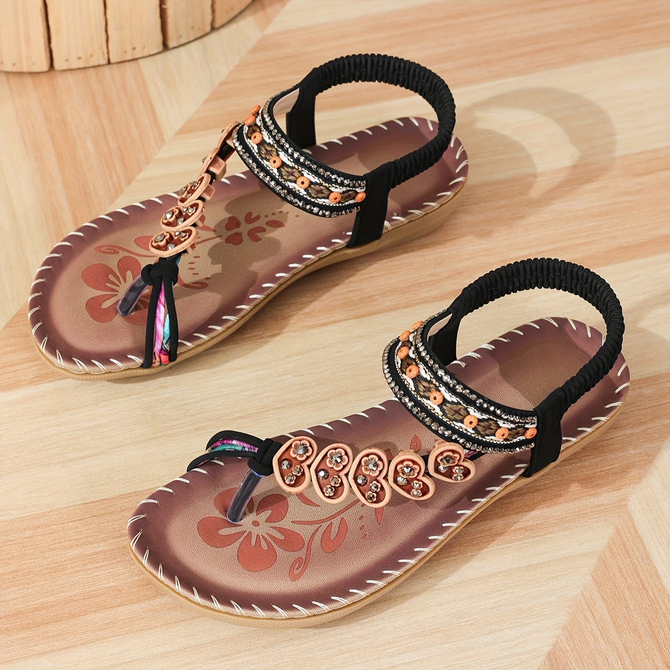 Boho Sandalen | Plat | Elastische Enkel | Orthopedische Sandalen | Damessandalen-Boetiek Moda