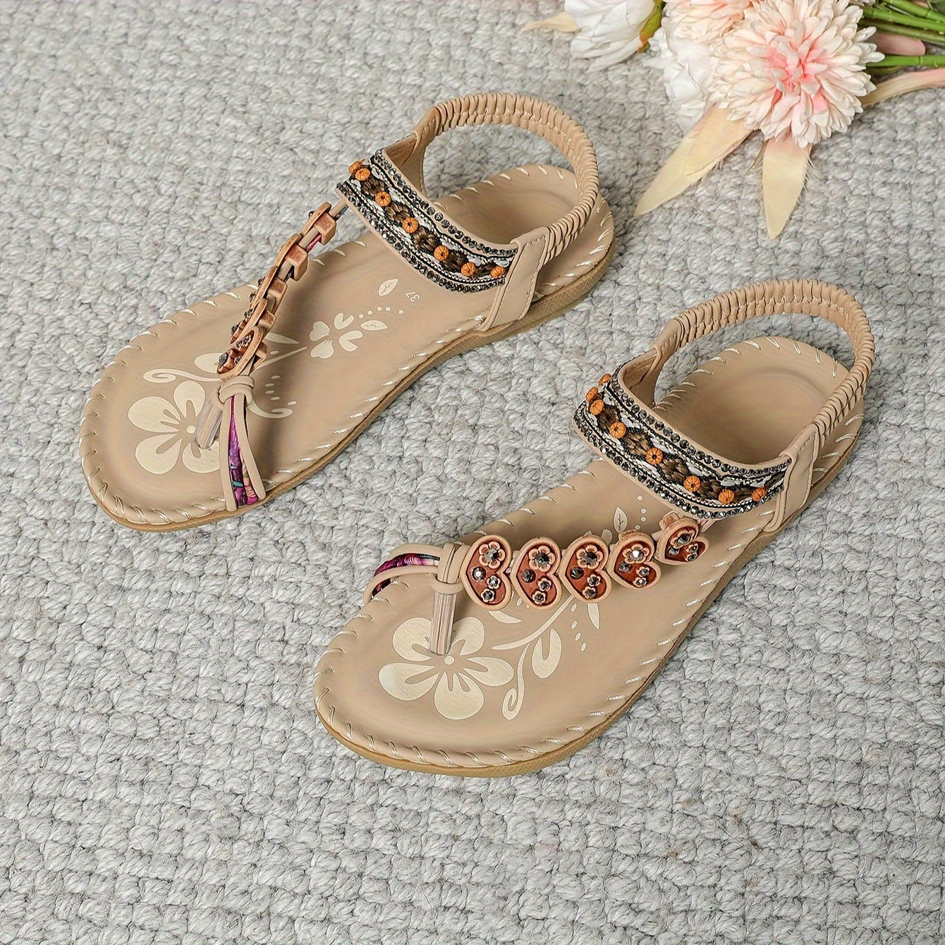 Boho Sandalen | Plat | Elastische Enkel | Orthopedische Sandalen | Damessandalen-Boetiek Moda