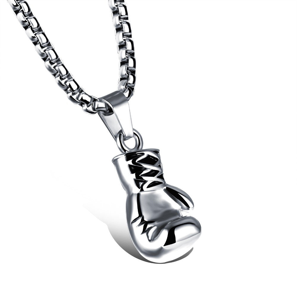 Bokshandschoen ketting | Hanger | Goud, Zilver en Zwart | Kettingen voor mannen | Ketting voor mannen-Boetiek Moda