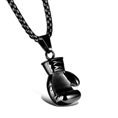 Bokshandschoen ketting | Hanger | Goud, Zilver en Zwart | Kettingen voor mannen | Ketting voor mannen-Boetiek Moda