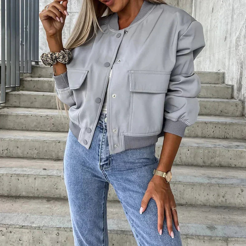 Bomberjack | Casual | Button-Up | Zomerjas | Vrouwenjas-Boetiek Moda