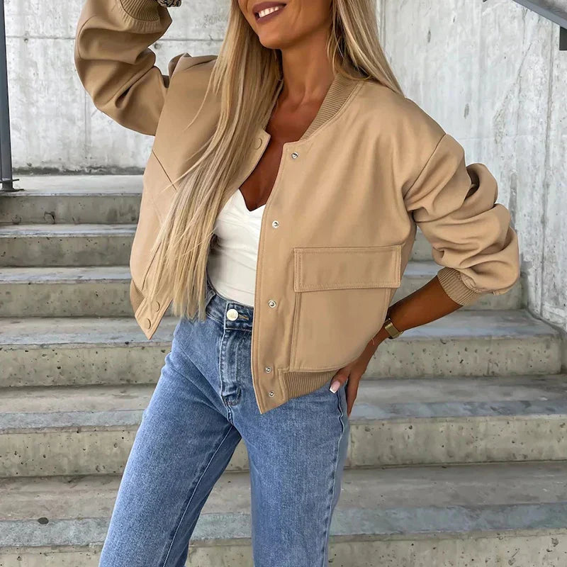 Bomberjack | Casual | Button-Up | Zomerjas | Vrouwenjas-Boetiek Moda