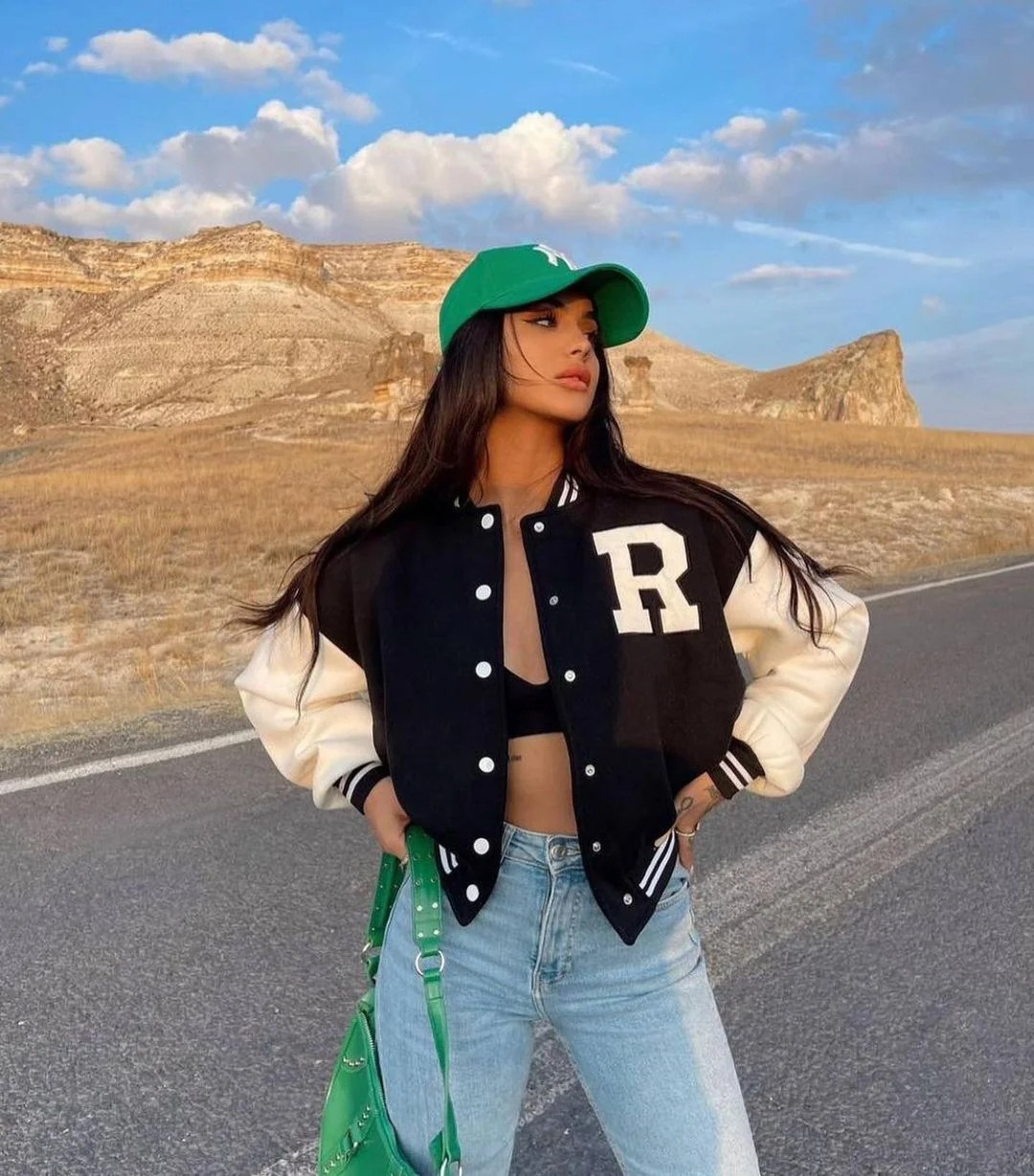 Bomberjack | Oversized | Met knopen | Baseballjack | Damesjack-Boetiek Moda