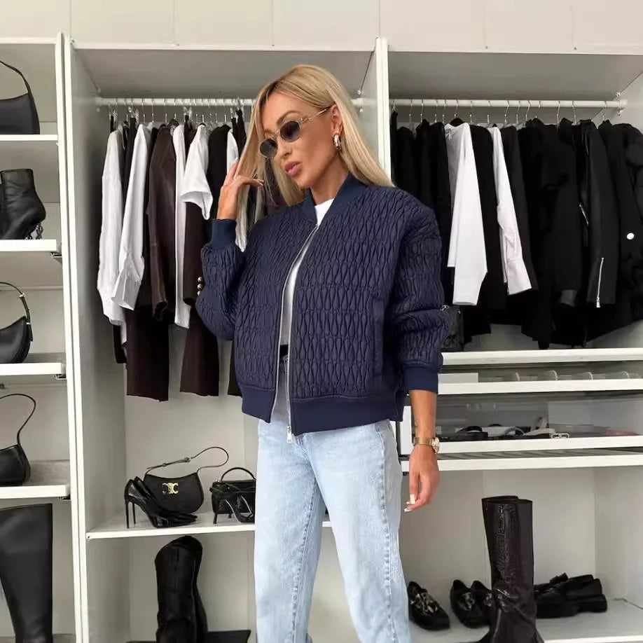 Bomberjack | Relaxed fit | Ritssluiting | Gewatteerd jack | Damesjack-Boetiek Moda