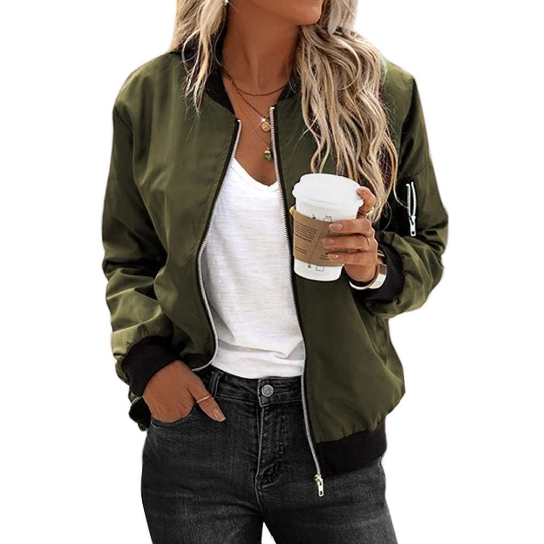 Bomberjack - met ritssluiting - lichtgewicht - zomerjack - damesjack-Boetiek Moda