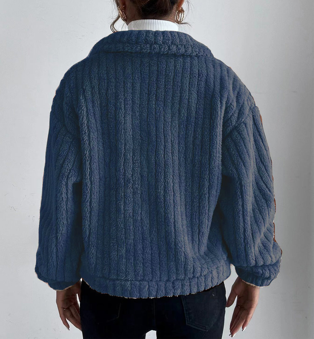 Bontjas | Kort | Button-Up | Fluffy Jas | Damesjassen-Boetiek Moda