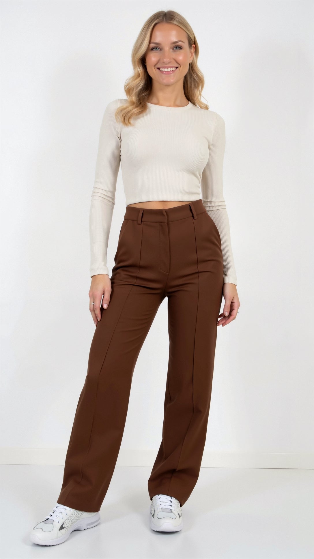 Broek met wijde pijpen | Comfortabel | High Waisted | Broek met wijde pijpen | Broek met wijde pijpen voor vrouwen-Boetiek Moda