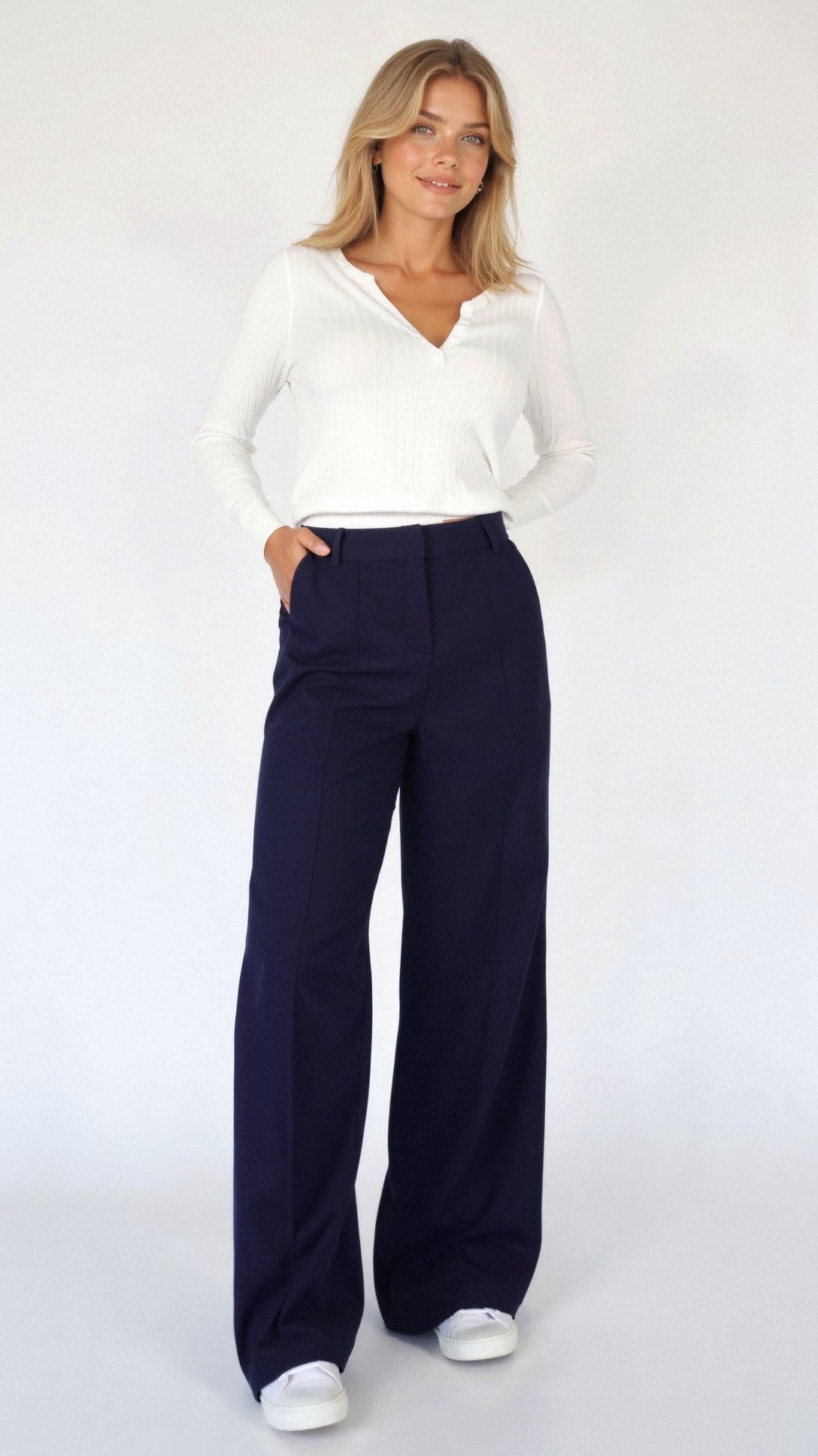 Broek met wijde pijpen | Comfortabel | High Waisted | Broek met wijde pijpen | Broek met wijde pijpen voor vrouwen-Boetiek Moda