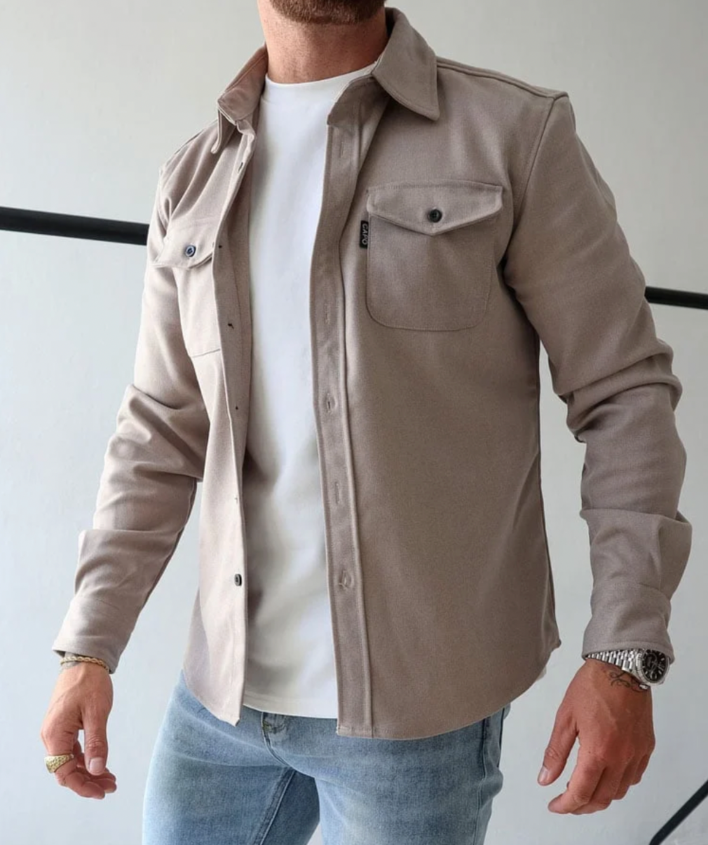 Button Up Overhemd - Lange Mouw - Kraag - Overhemden - Herenkleding-Boetiek Moda