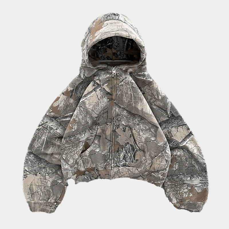 Camouflage hoodie - Relaxed fit - Ritssluiting - Camo hoodie - Hoodie voor heren-Boetiek Moda
