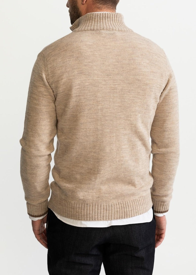 Cardigan met ritssluiting - Gebreide cardigan met volledige ritssluiting voor heren-Boetiek Moda