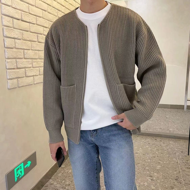 Cardigan met ritssluiting - Warm - Grof gebreid - Gebreide cardigan - Gebreide kleding voor heren-Boetiek Moda