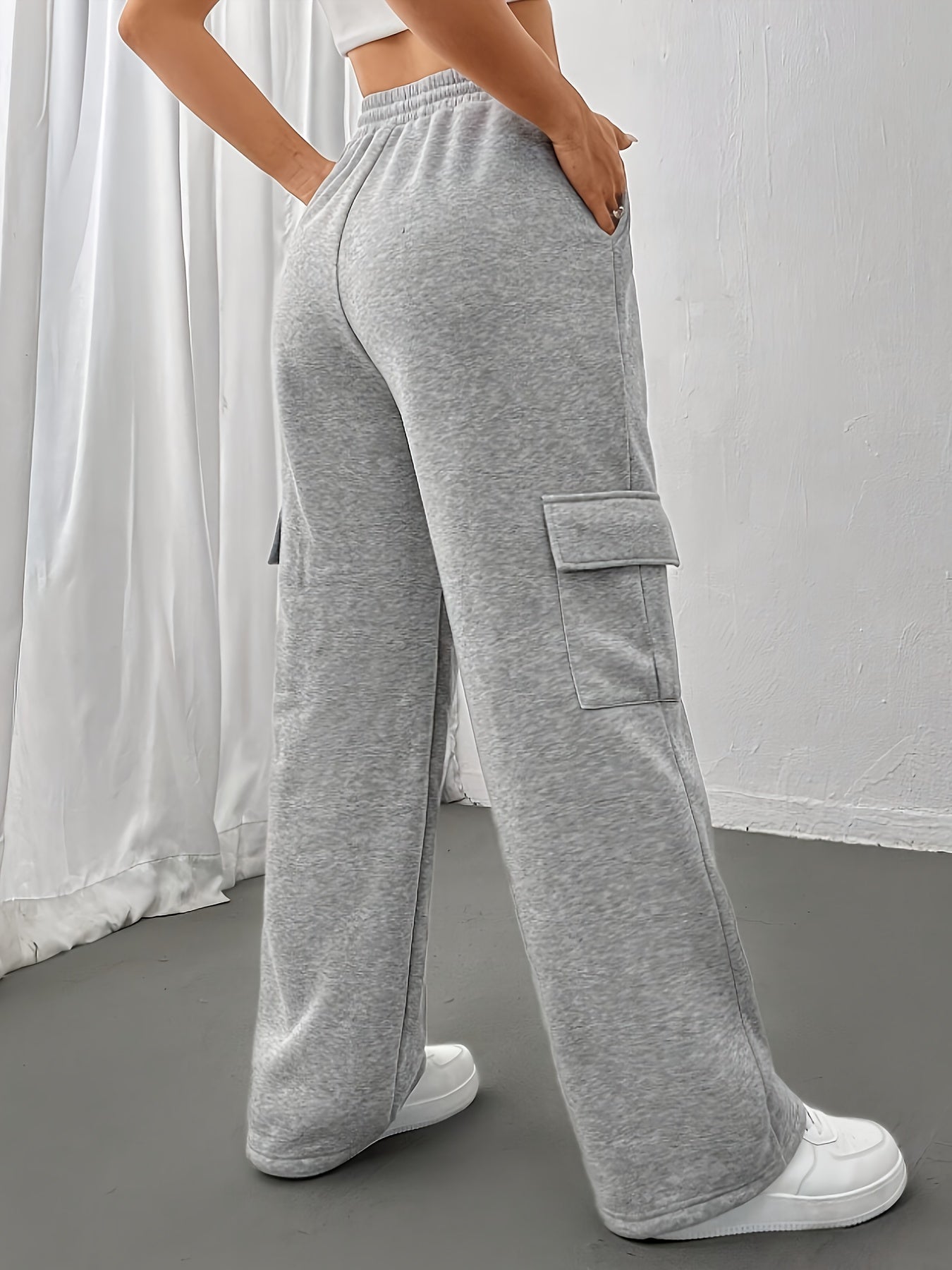 Cargo Broek - Elastische Taille - Koord - Wijde Been Joggers - Dames Cargo Joggers-Boetiek Moda