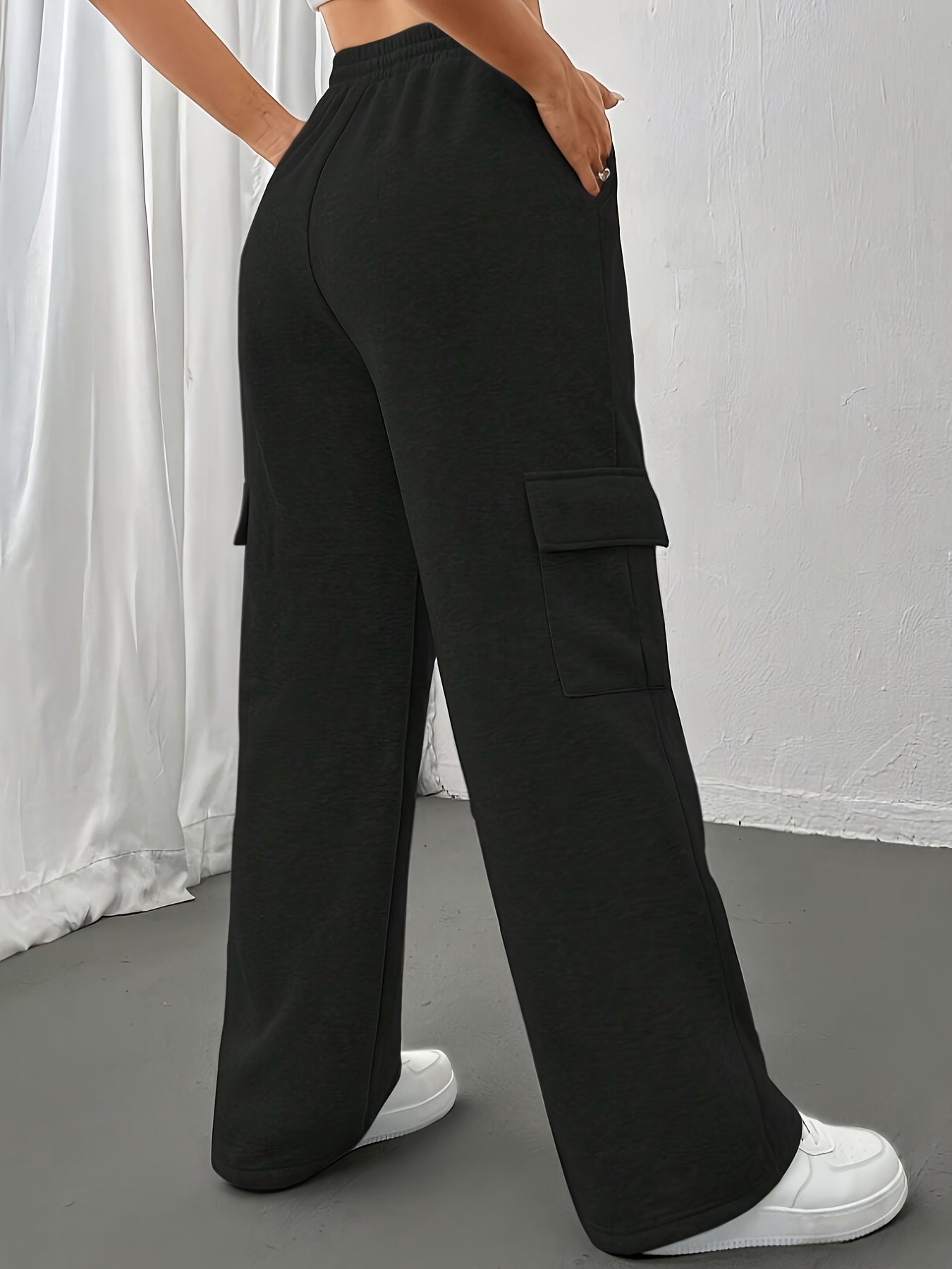 Cargo Broek - Elastische Taille - Koord - Wijde Been Joggers - Dames Cargo Joggers-Boetiek Moda