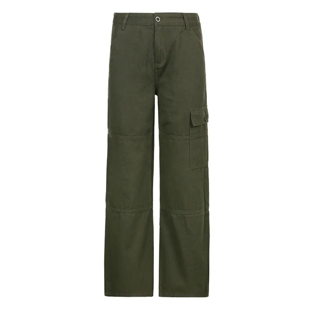 Cargo Broek | Rechte Pijp | Normale Taille | Losvallende Broek | Damesbroek-Boetiek Moda