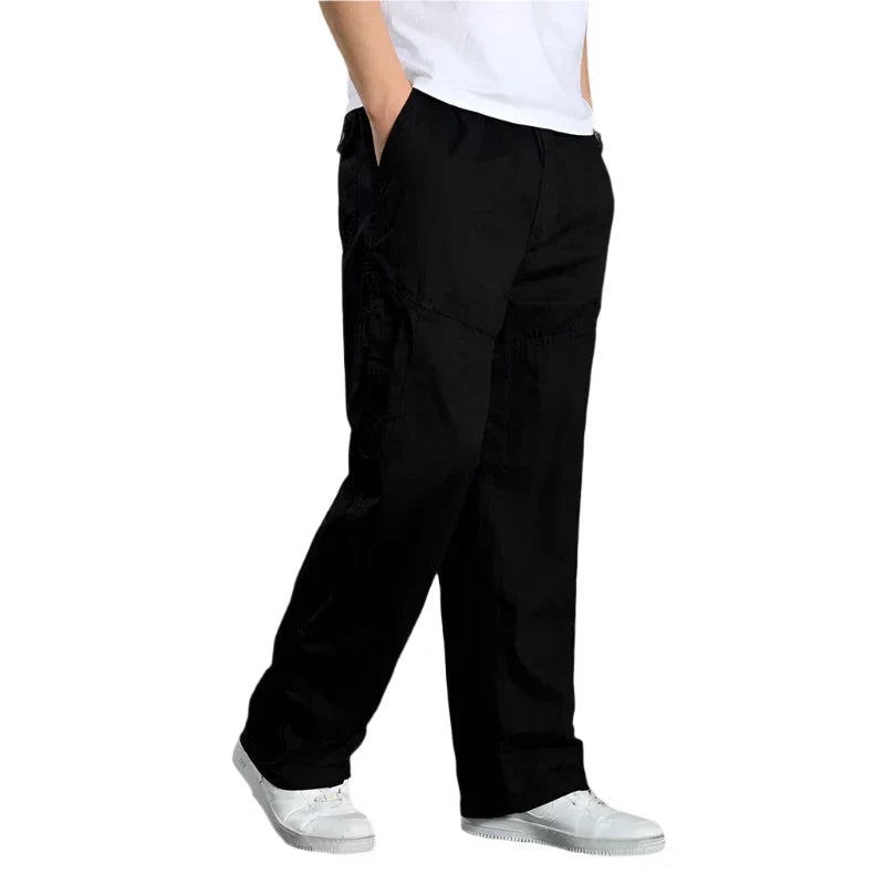 Cargo Broek | Rechte pijpen | Katoen | Losse pasvorm | Herenkleding-Boetiek Moda