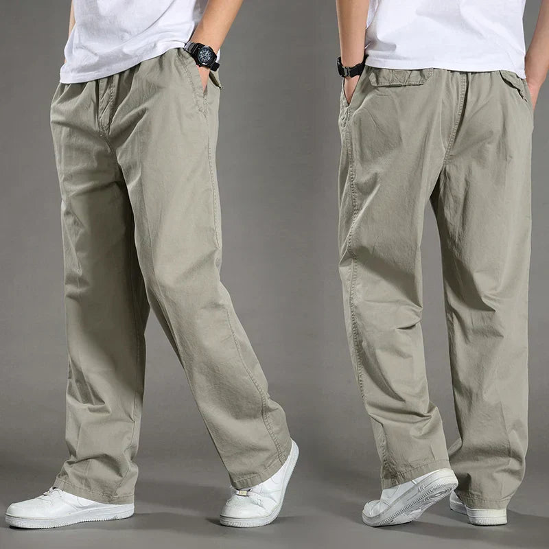 Cargo Broek | Rechte pijpen | Katoen | Losse pasvorm | Herenkleding-Boetiek Moda