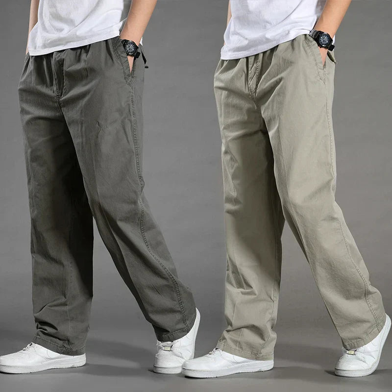 Cargo Broek | Rechte pijpen | Katoen | Losse pasvorm | Herenkleding-Boetiek Moda