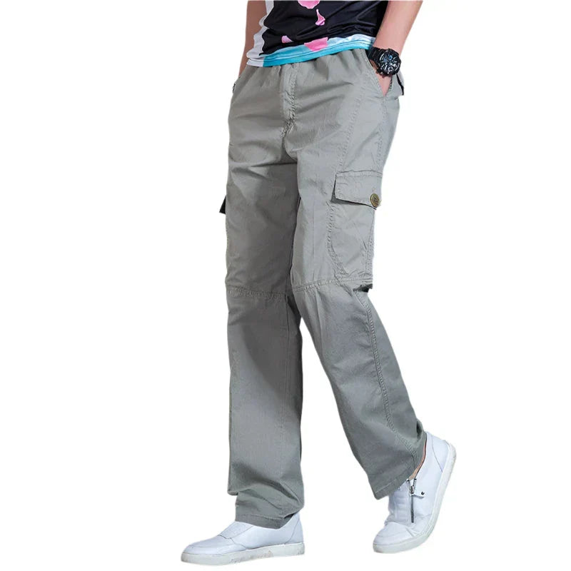 Cargo Broek | Rechte pijpen | Katoen | Losse pasvorm | Herenkleding-Boetiek Moda