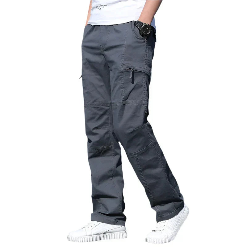 Cargo Broek | Rechte pijpen | Katoen | Losse pasvorm | Herenkleding-Boetiek Moda