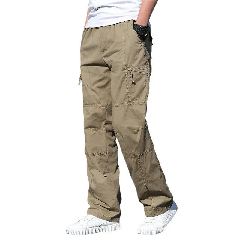 Cargo Broek | Rechte pijpen | Katoen | Losse pasvorm | Herenkleding-Boetiek Moda