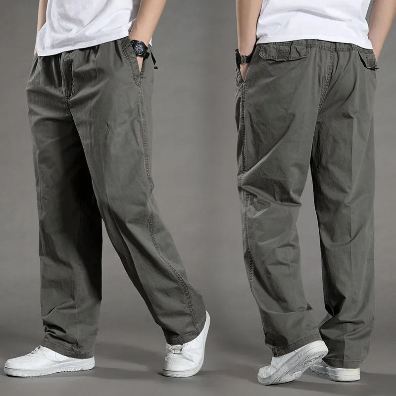 Cargo Broek | Rechte pijpen | Katoen | Losse pasvorm | Herenkleding-Boetiek Moda