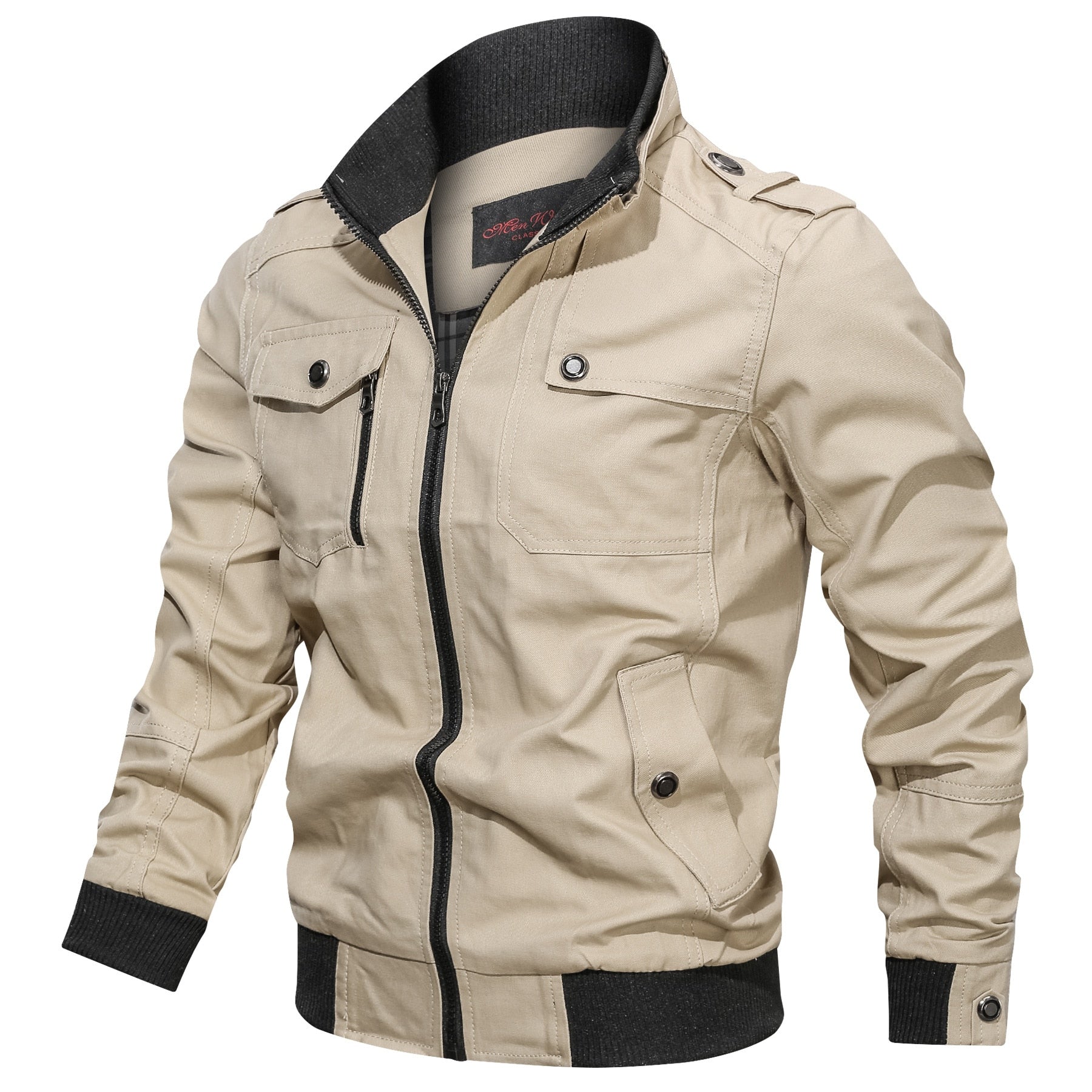 Cargo Jas - Casual - Zip-Up - Overgangsjas - Herenjas-Boetiek Moda
