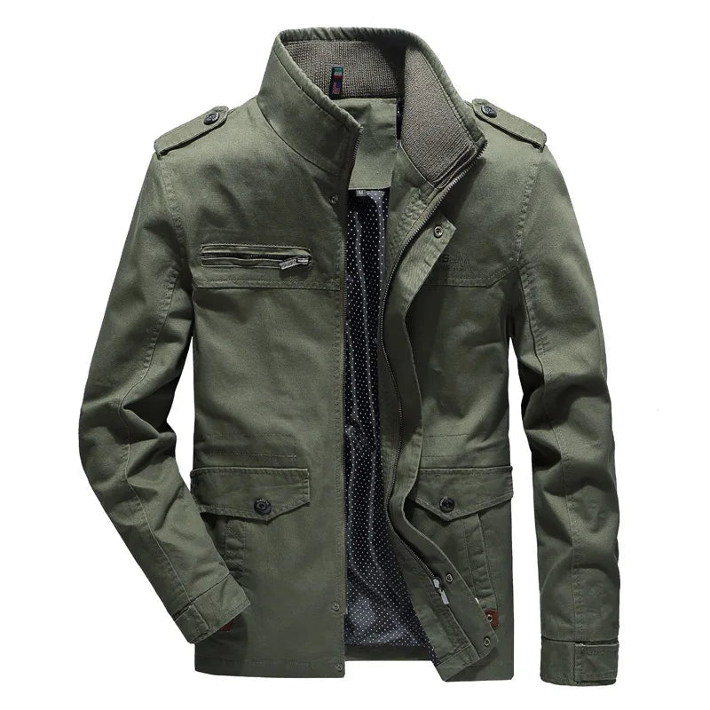 Cargo Jas - Rits - Opstaande Kraag - Herfstjas - Herenjas-Boetiek Moda