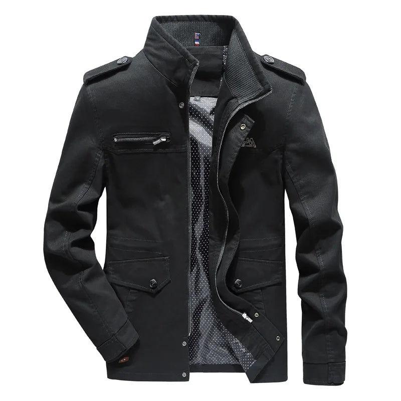 Cargo Jas - Rits - Opstaande Kraag - Herfstjas - Herenjas-Boetiek Moda