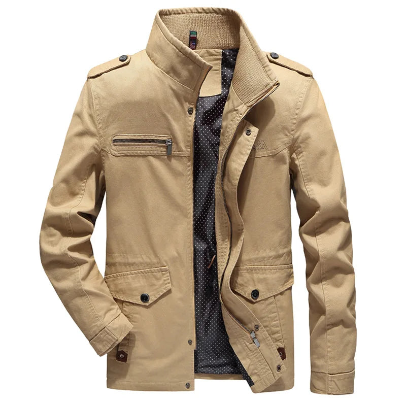 Cargo Jas - Rits - Opstaande Kraag - Herfstjas - Herenjas-Boetiek Moda