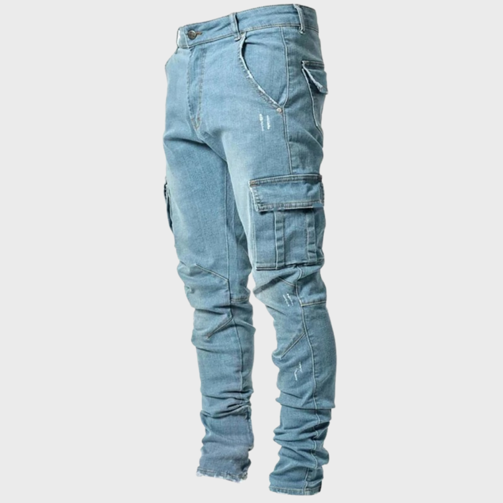 Cargo Jeans - Slim Fit - Stretch - Skinny Jeans - Heren Jeans-Boetiek Moda